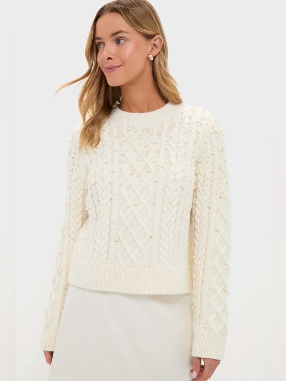 Tuckernuck Hyacinth House Pearl Embellished Ellis Sweater Size Large